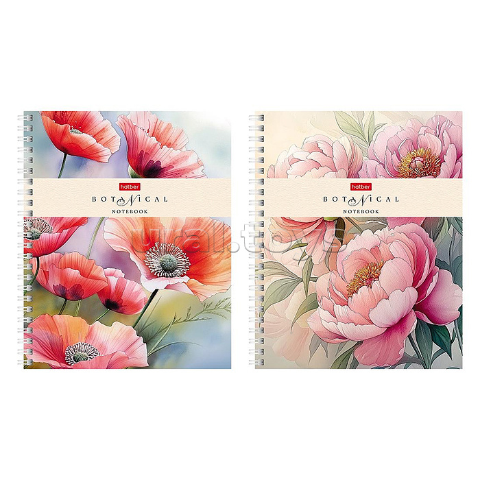 Тетрадь 96л. клетка "Ботаника" А5ф 60-65г/кв.м на гребне многоцветный срез перфорация