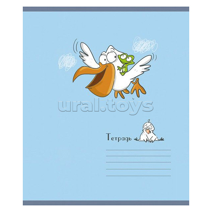 Тетрадь 12л. клетка А5 скрепка S "Пеликаны" УФ выборочный Брайль 5%