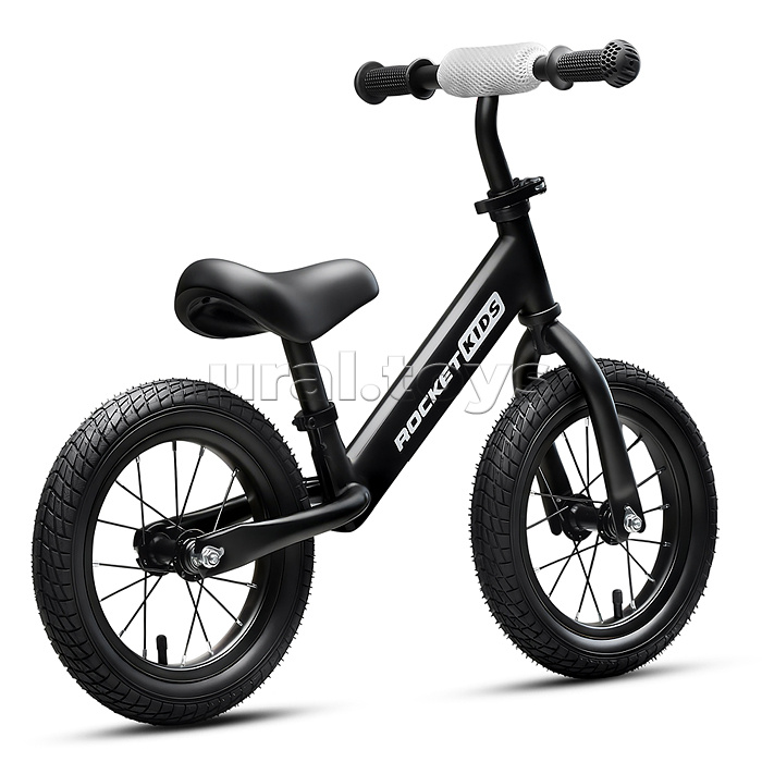 Беговел 12" Rocket R0043NEW-BK, колеса надувные, цвет черный