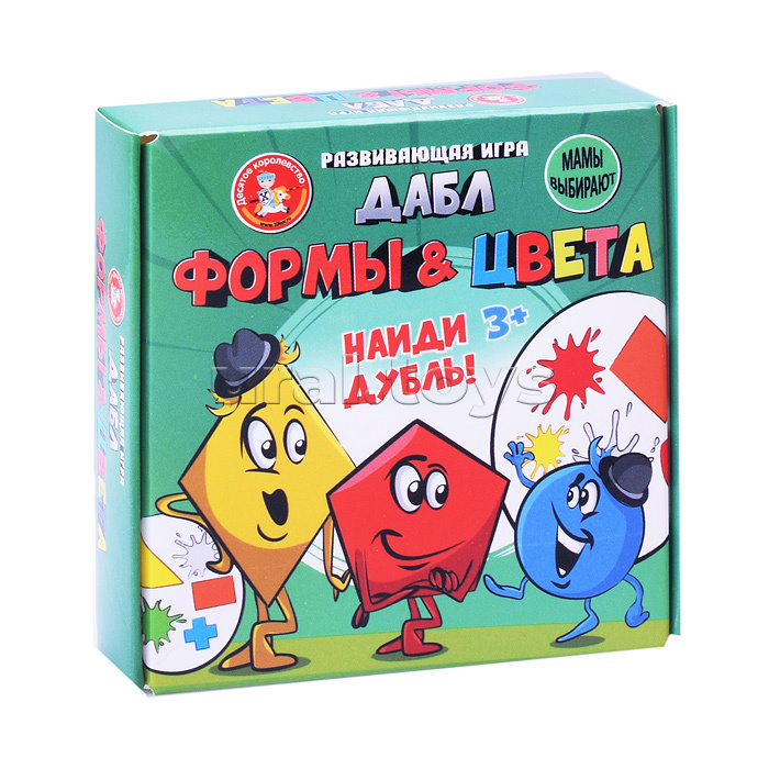 Игра настольная Дабл "Формы и цвета" (20 карточек)