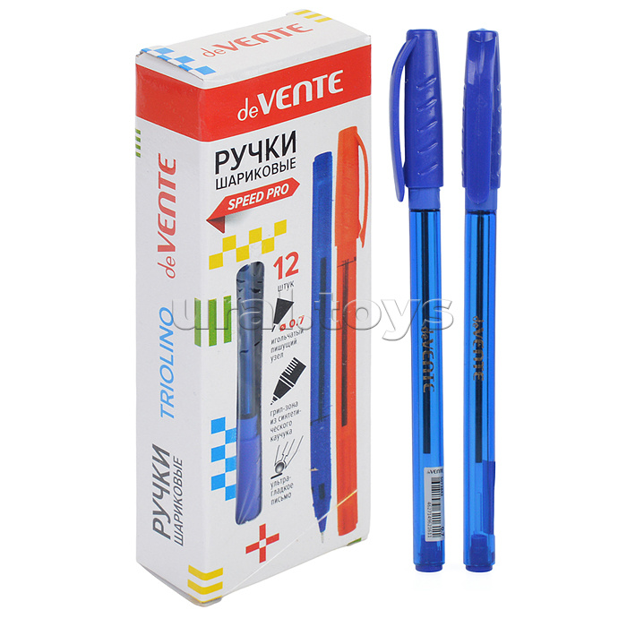 Ручка шариковая "Triolino Translucent" серия Speed Pro, d=0,7 мм, ультра гладкое письмо, чернила на масляной основе, игольчатый пишущий узел, полупрозрачный трехгранный корпус с каучуковым держателем, сменный стержень, индивидуальная маркировка, в картонн