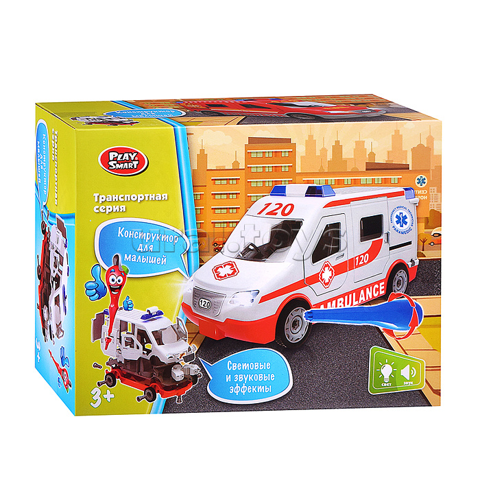 Конструктор "Полиция" с отверткой (свет,звук) в коробке