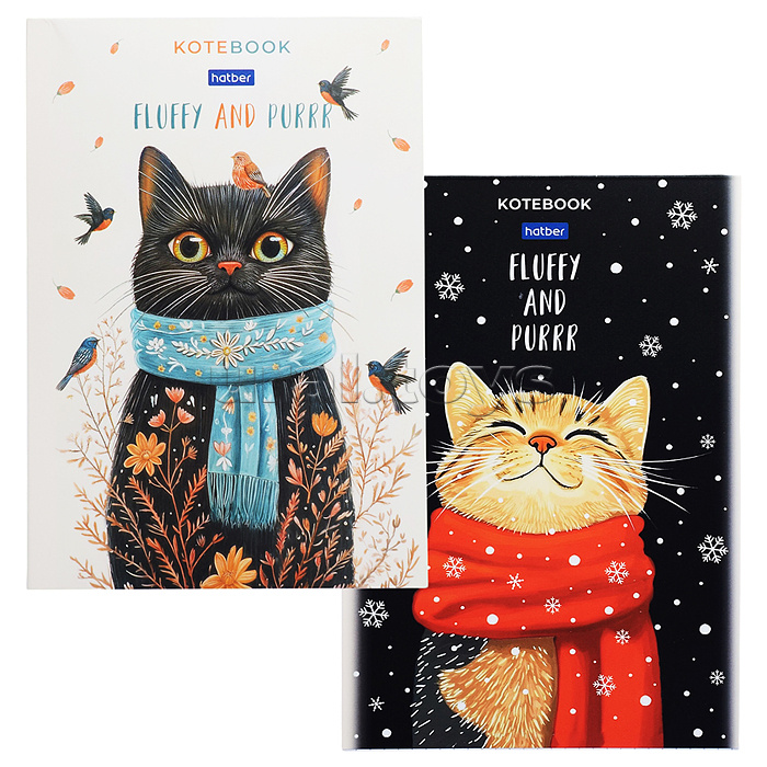 Блокнот А5 40л. "Котэ" 80г/кв.м клетка жесткая подложка отрывная склейка обл. мел.бумага мат.ламин