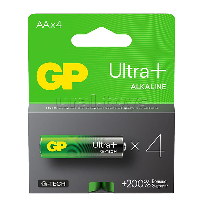 Батарейки алкалиновые GP Ultra Plus GP15AUPA21-2CRSB4 G-TECH LR6 BL4