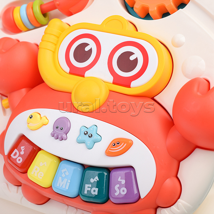 Игровой центр-Каталка "Вместе весело" голубой, на батарейках, в коробке