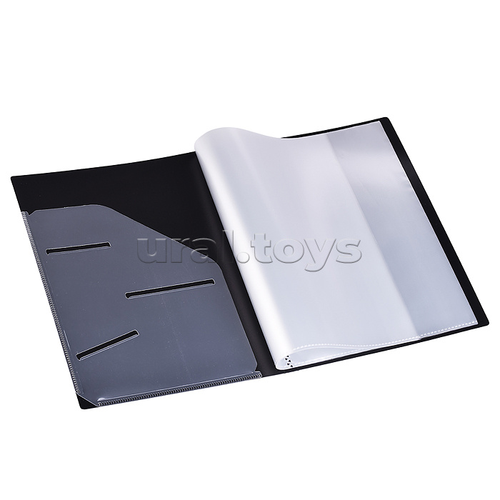 Папка с 020 вкладышами A5 "Esthetics" A5 (165x220x10 мм) полипропилен 700 мкм, фактура "soft-touch" вкладыши 30 мкм, внутренний карман 160 мкм, индивидуальная упаковка, непрозрачная лавандово-пепельная