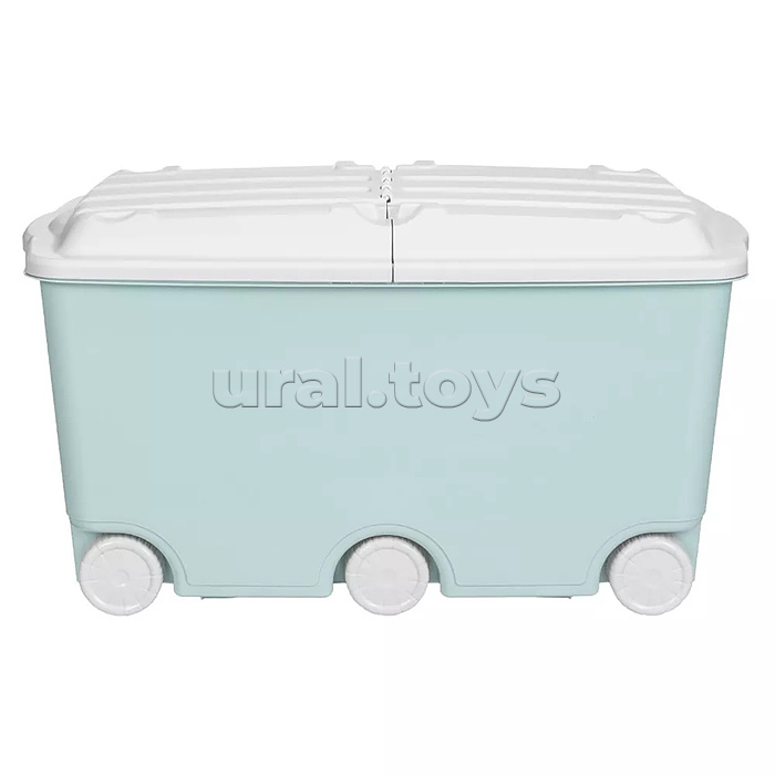 Ящик для игрушек на колесах 685х395х385мм, 66,5л (Светло-голубой)