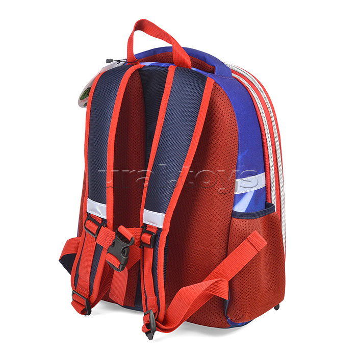 Рюкзак каркасный "Хоккей" формованный из полимеров, материал: нейлон, полиэстер, полноцветная печат, 2 отделения на молнии, 2 бегунка на каждой молнии, 1 вместительный боковой карман, светоотражатели , жесткая эргономичная спинка;  широкие, регулируемые п