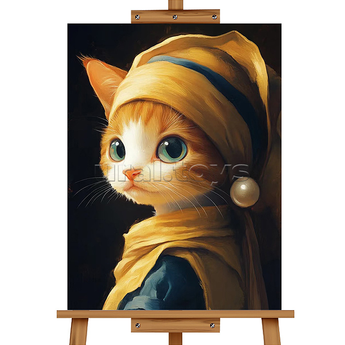 Набор для рисования "Картина по номерам 30х20 см. Модная кошечка"