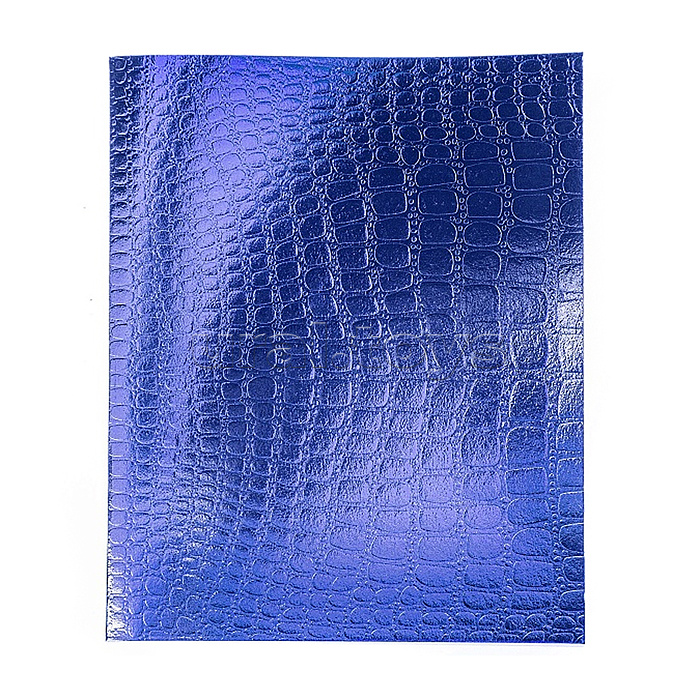 Тетрадь 48л. клетка "Metallic. Croco" А5ф  60-65г/кв.м на скобе обл. бумвинил тиснение синий