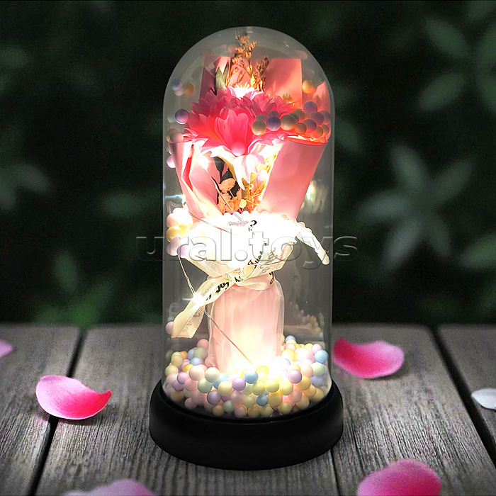 Светильник "Гвоздика" в коробке (розовый)