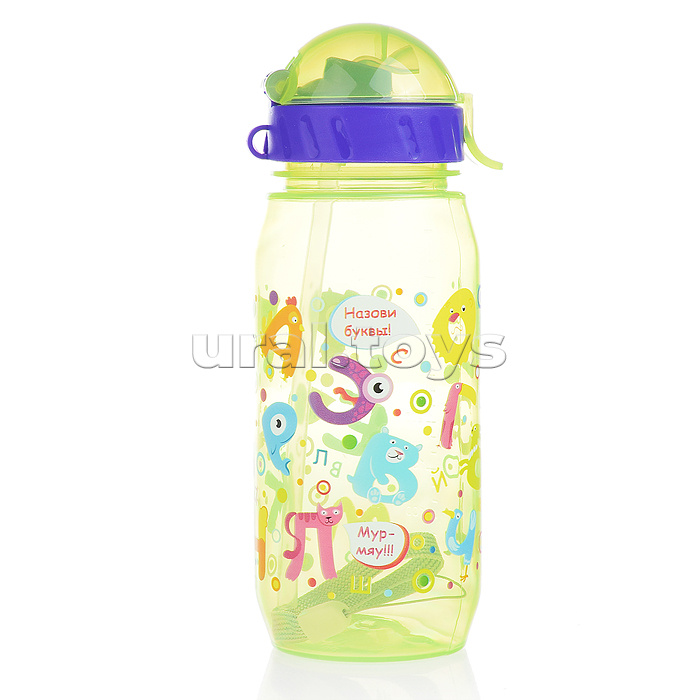 Бутылочка для воды и других напитков "Буквы и Цифры", 400 ml., в ассортименте