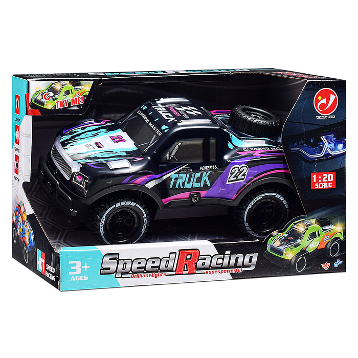 Машина "Яркий вседорожник 2" 1:20, свет, звук, в коробке