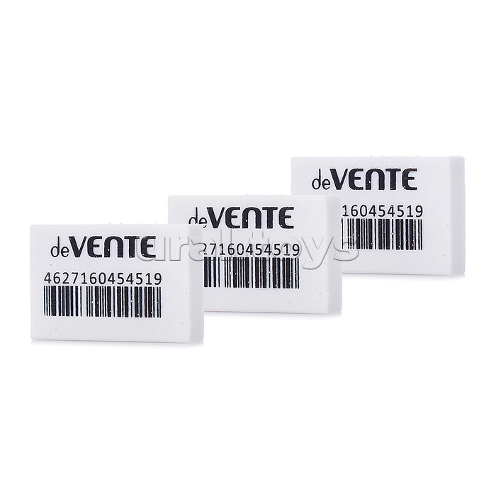 Ластик "Box" синтетический каучук, прямоугольный белый, 30x20x7 мм, dust-free, индивидуальная маркировка, в картонном дисплее