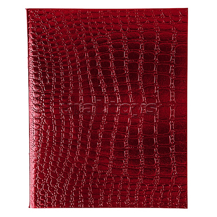 Тетрадь 48л. клетка А5ф METALLIC тиснение CROCO Красный на скобе