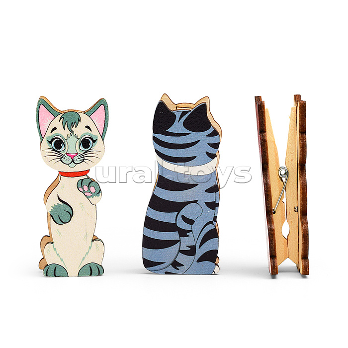 Набор счетного материала на прищепках "Кошки на заборе"