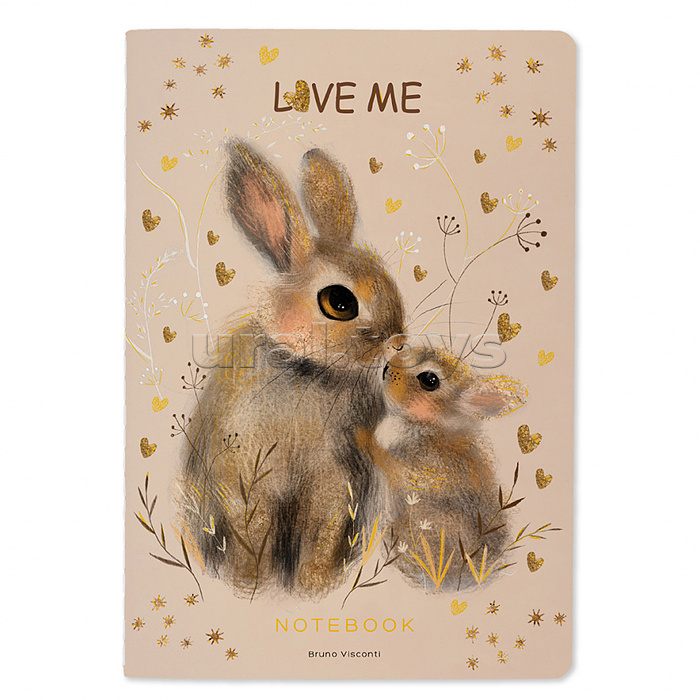 Тетрадь 40л. клетка "Love me. Зайки" А5