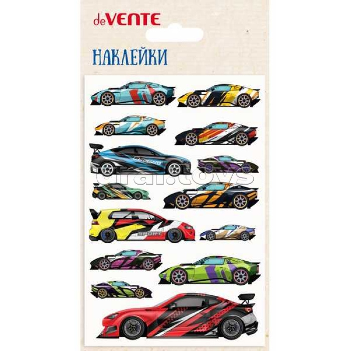 Наклейки мягкие "Спорткары" размер карточки 10x15 см, puff, объемные, многоразовые Наклейки мягкие "Спорткары" размер карточки 10x15 см, puff, объемные, многоразовые