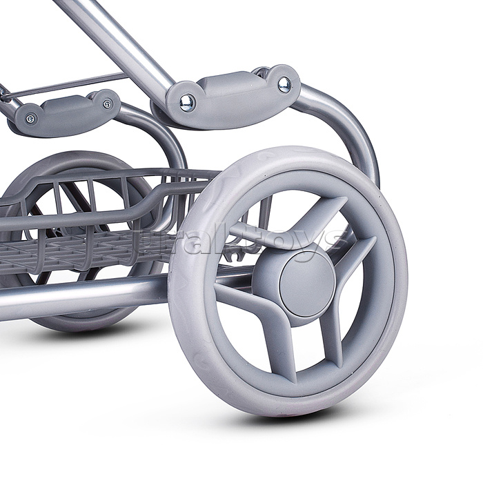 Коляская кукольная металлическая, с корзиной, принт сладости