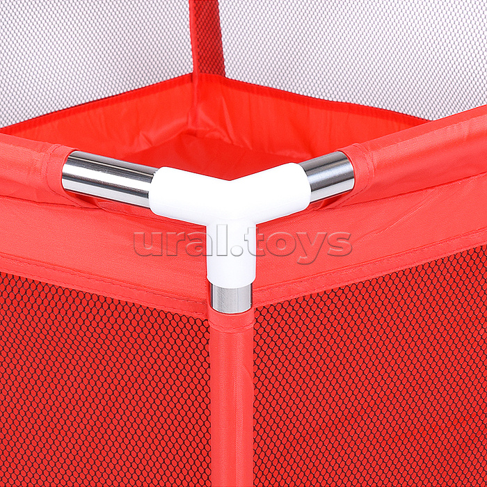 Манеж детский  шестигранный (113*130*65) цвет красный в пакете