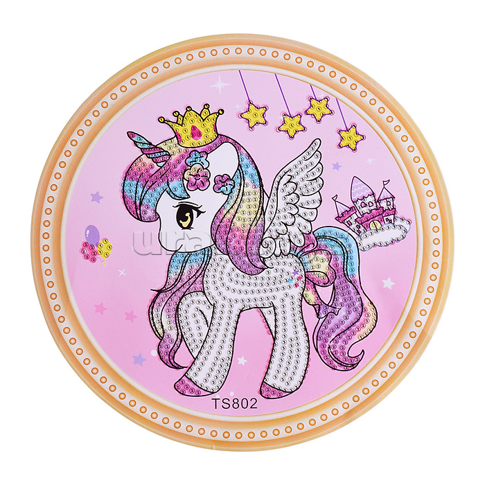 Мозаика алмазная "Красивый единорог" 20см