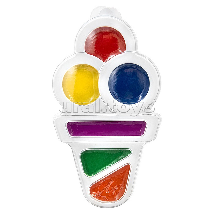 Акварель 6 цветов  "Кроха" Мороженое, без кисти (коррекс)