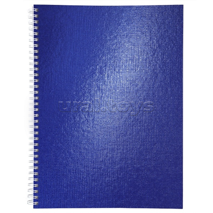 Тетрадь 96л. А4 клетка "Metallic" на гребне обложка бумвинил синяя