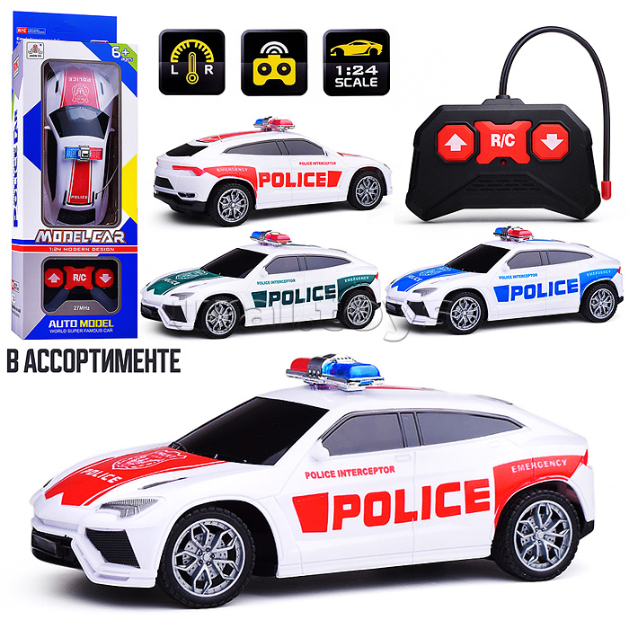 Машина "Полицейская" 1:24 р/у 27 MHz, в коробке