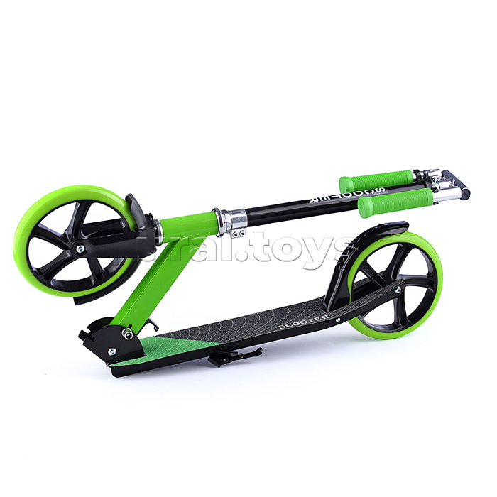 Самокат 2-х кол., зеленый, колёса PU/200 мм., ABEC 7, в коробке