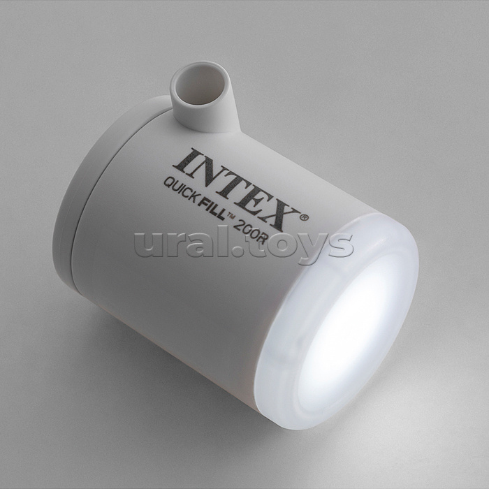 Насос электрический 3.7В на аккумуляторах, с зарядкой от USB, светильник, 2 насадки в комплекте, 66647 INTEX