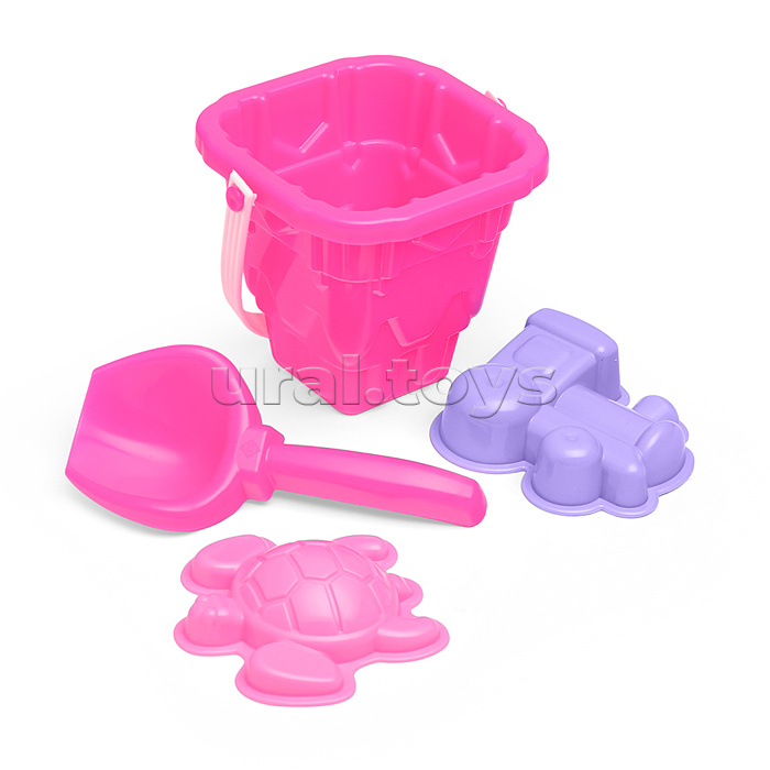 Песочный набор "Русалочка" ( 2 формочки, совок, ведро )