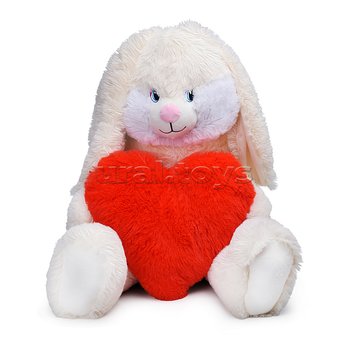 Заяц Проша В100 молочный с сердцем