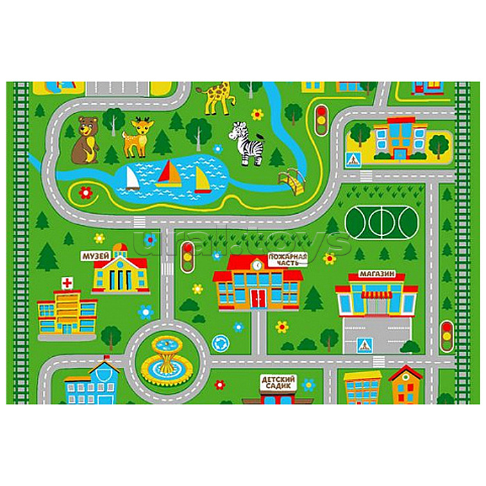 Карпет "Город" дет. 2х2,5 прямоугольный, зеленый, тафтинговое покрытие