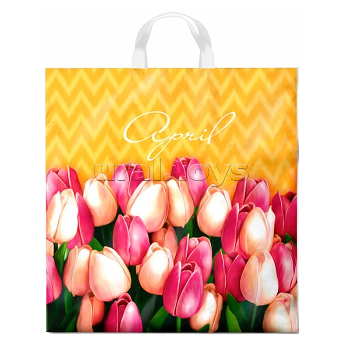 Пакет ПЭ с петлевой ручкой 40х42, 45мкм "Апрель" ПВД