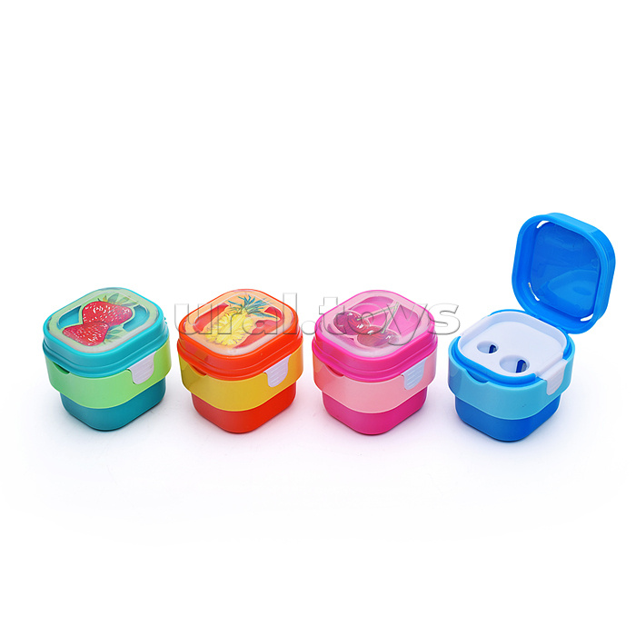 Точилка с контейнером, 2 отверстия "Корзинка с ягодами" (4 вида)