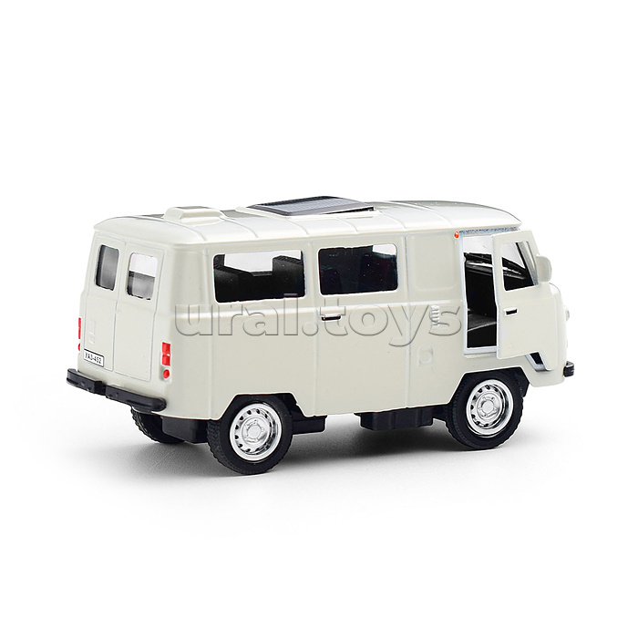 Машина металл уаз-452 "Буханка" 10,5 см, дв, инерц, серебристый, кор.