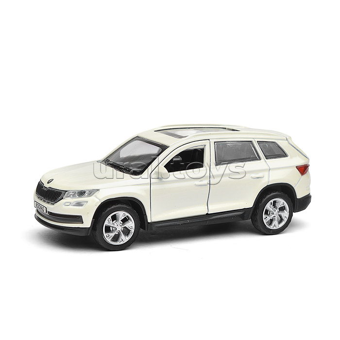 Машина металл "Skoda Kodiaq", 12 см, (откр дв, багаж, белый) инерц, в коробке