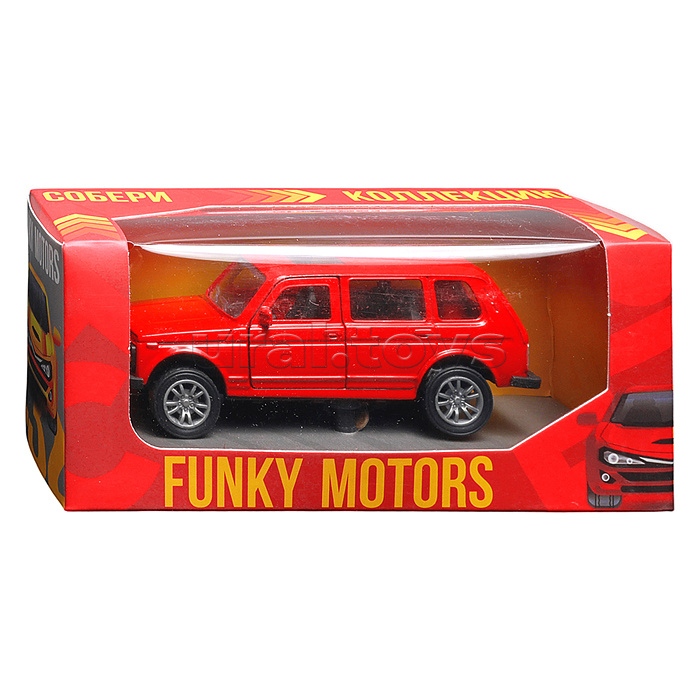 Красная инерционная машинка вид В die-cast , 1:32