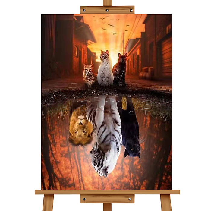 Мозаика алмазная "Воображение кошек" 30*40см.