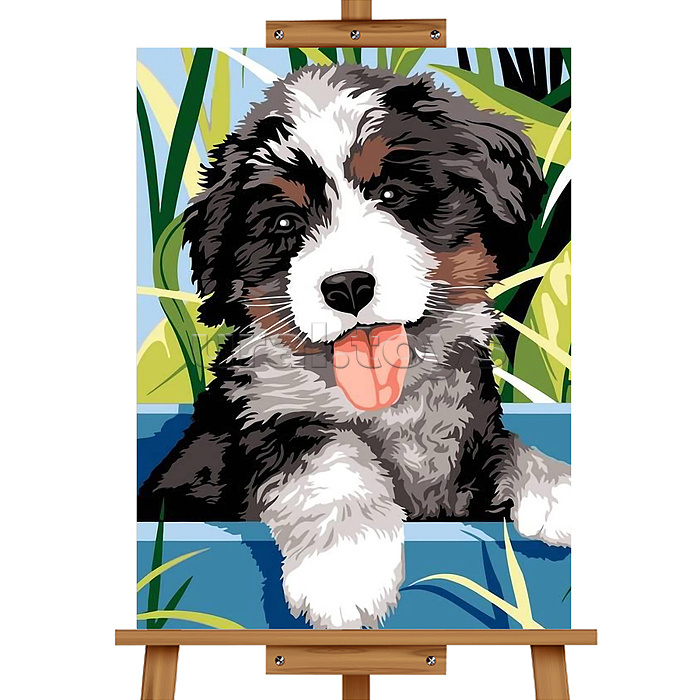 Набор для рисования "Картина по номерам 30х20 см. Щенок"