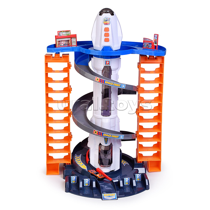 Парковка "Сити-паркинг" 1 металлическая машина в наборе, (свет, звук) в коробке