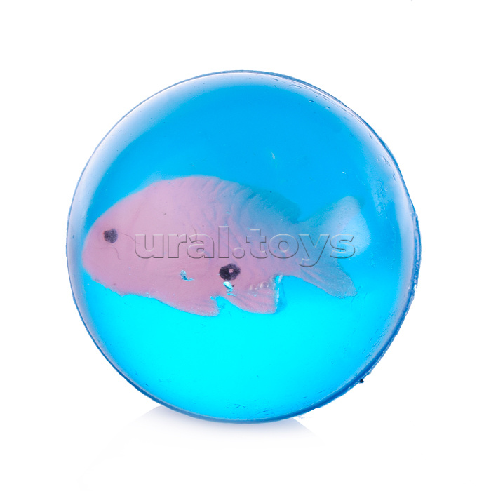 Мяч каучуковый "Морские рыбки" (4,5см) в банке