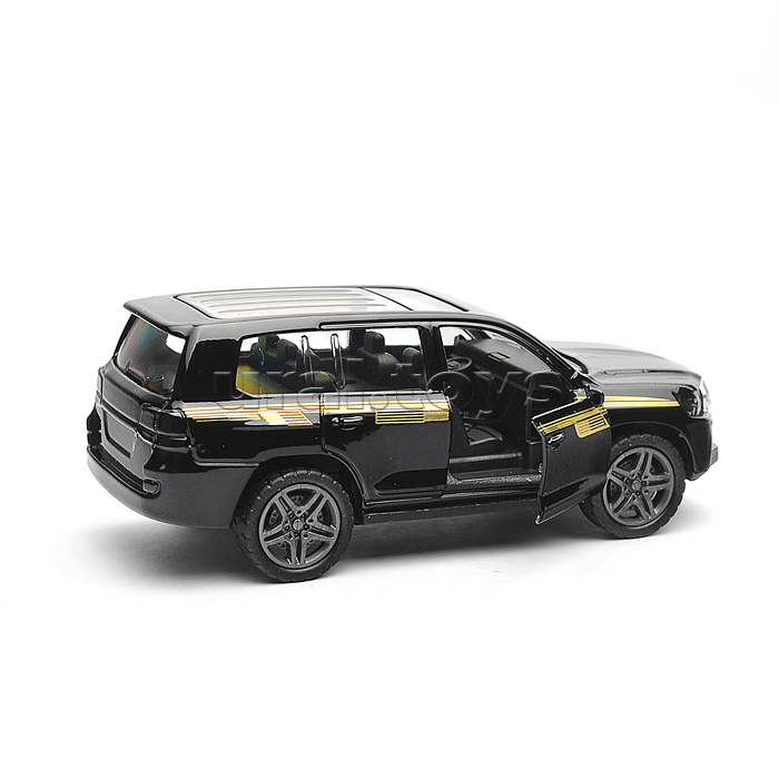 Чёрная инерционная машинка с прозрачной крышей die-cast,1:32, открывающиеся двери