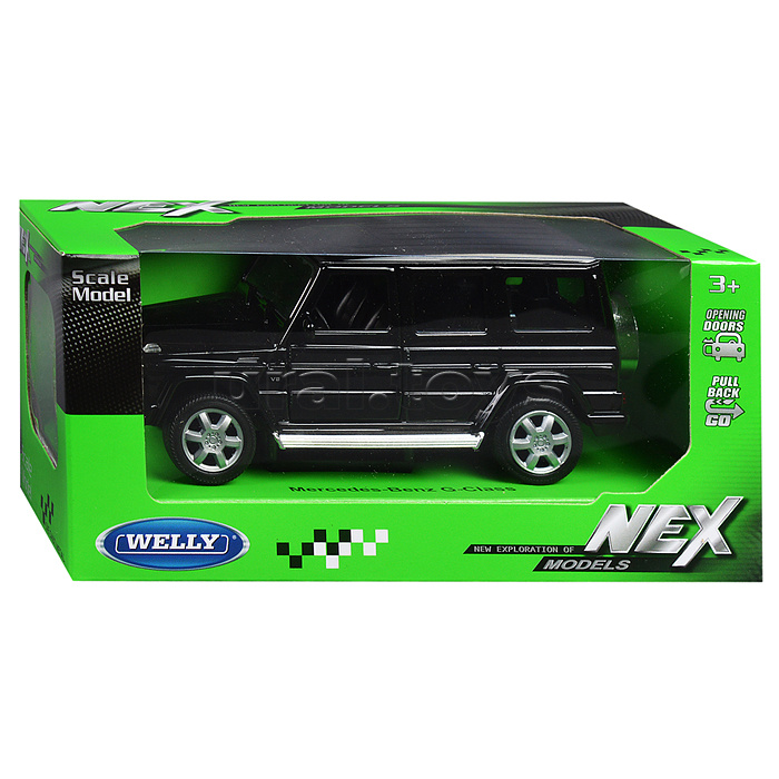 Машинка 1:32 Mercedes-Benz G-Class, пруж. мех., цв. в асс. Машинка 1:32 Mercedes-Benz G-Class, пруж. мех., цв. в асс.