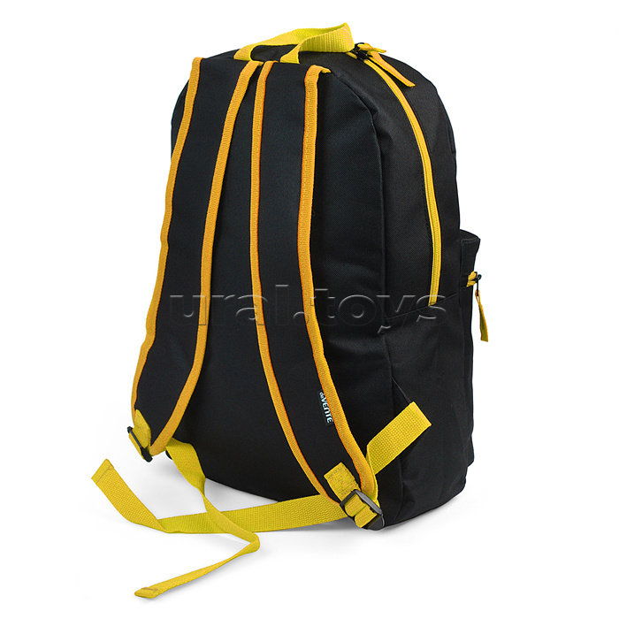 Рюкзак "Black" подростковый 40x29x17 см (14 л) 250 г, 1 отделение на молнии, 1 передний карман, черный с желтым