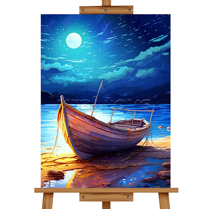 Набор для рисования "Картина по номерам 40х50 см. Одинокая лодочка"