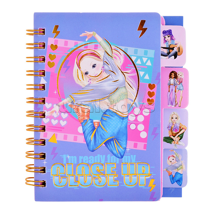 Блокнот на евроспирали "Девочки" 11.6х7.8 см, 69 л, комбинированный внутренний блок, плотность бумаги 70г/м2, 4 дизайна в ассортименте, ОПП-упаковка