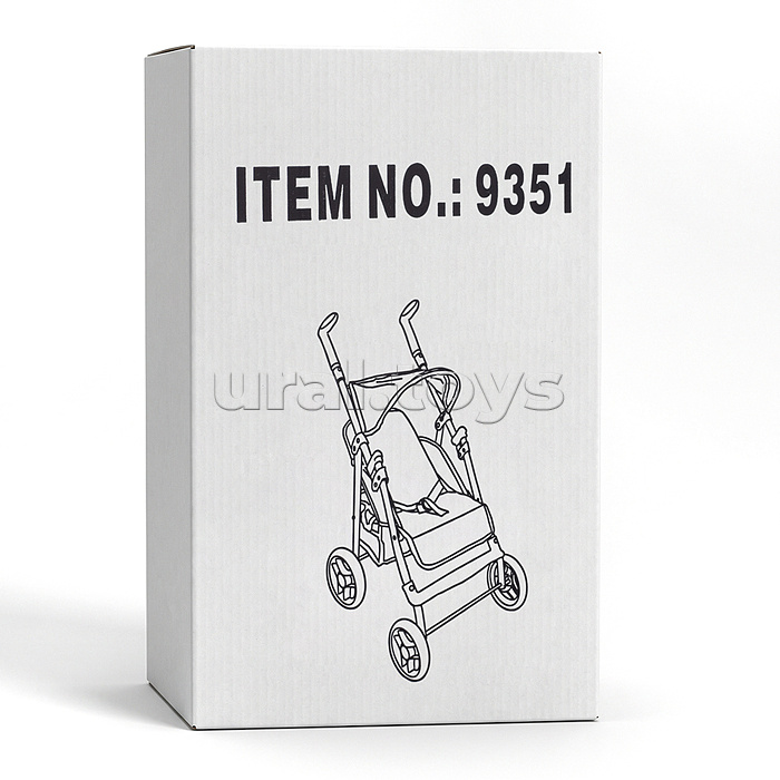 Коляская кукольная трость, металлическая, с корзиной