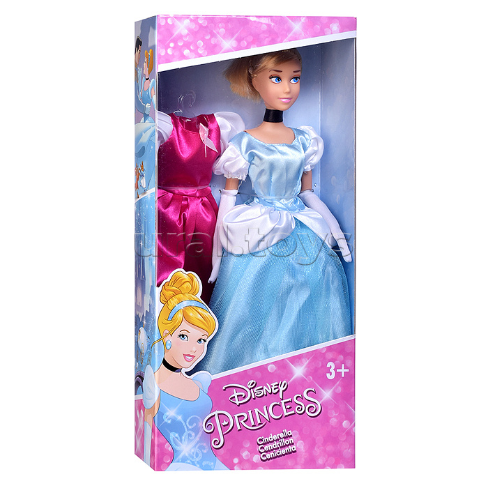 Кукла 29 см, Золушка (руки и ноги сгибаются, платье в наб.,) в коробке