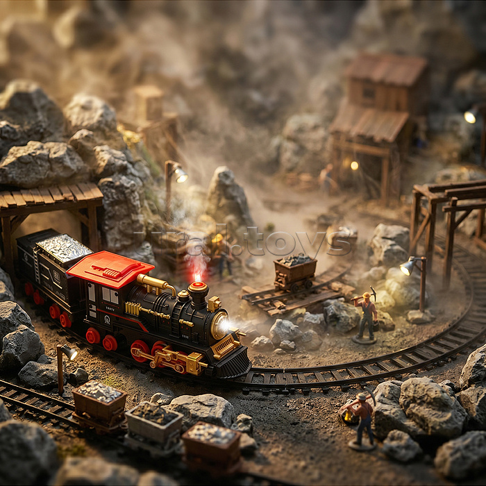 Железная дорога "Поезд и пути-3" (свет, распылитель) в коробке